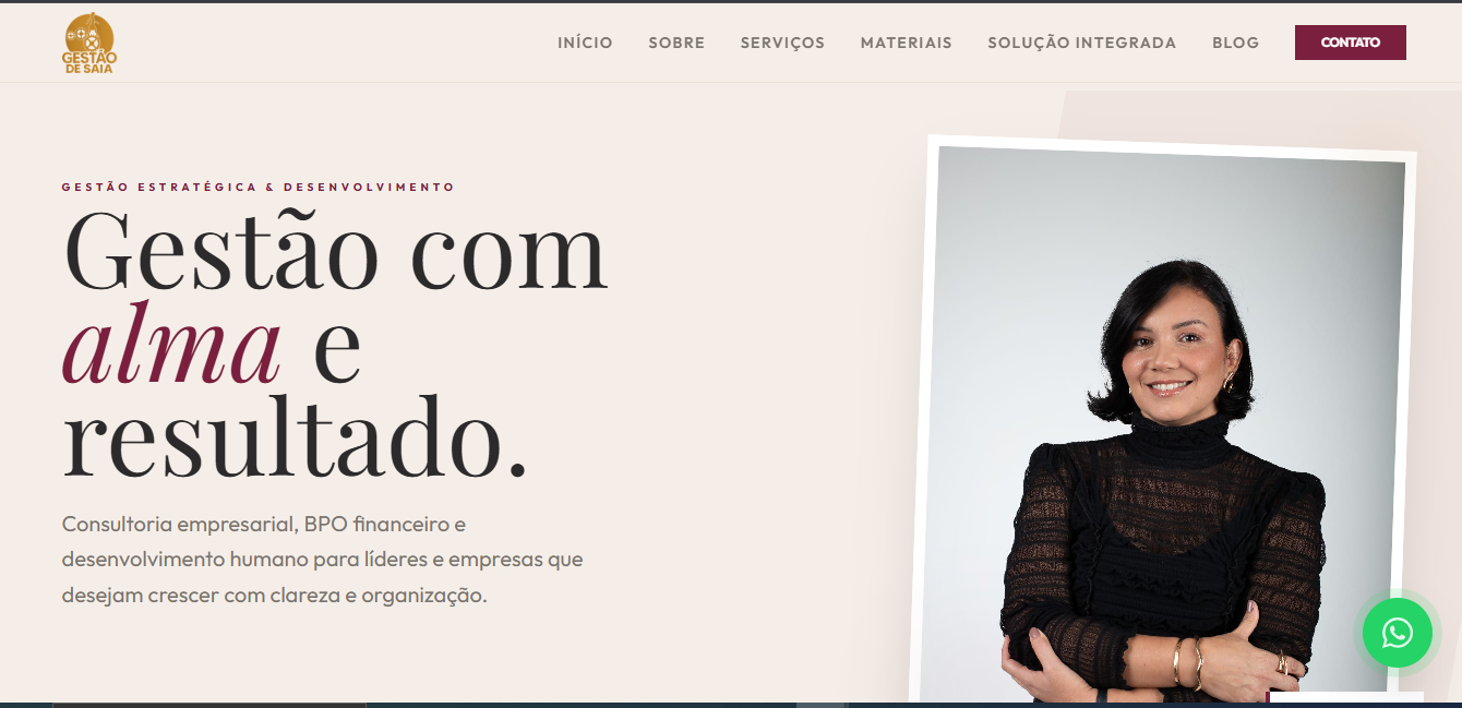 Screenshot do sistema Gestão de Saia